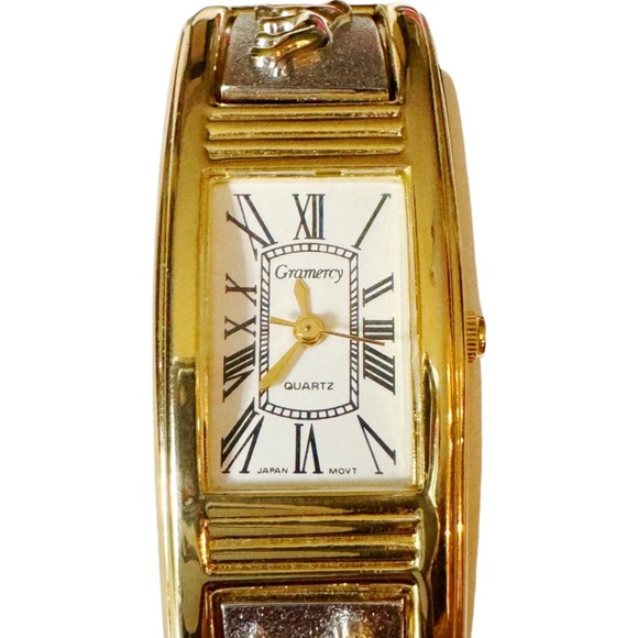 Gramercy Quartz Gold & Silver Hinged Bracelet Watch - Picture 2 of 16